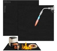 2 Pièces Tapis Ignifuge, 50 x 50 cm Tapis Anti Feu, Protege Plan De Travail Cuisine Résistant à La Chaleur Jusqu'à 1000 °C Ignifuge En Feutre De Fibre De Carbone