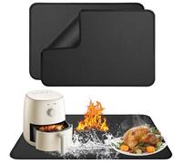 2 Pièces Tapis Résistant à Chaleur pour Friteuse à Air, Tapis Ignifuge 40 x 60 cm, Tapis en Silicone Ignifuge pour Comptoir Cuisine, Friteuse à Air, Friteuse et Four, Antidérapant et Imperméable
