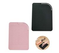 2 Pièces Tapis Resistant a la Chaleur pour Fer a Lisser Kit, Tampon en Silicone pour Fer à Friser, Portable Tapis Résistant à la Chaleur pour Fer à Friser pour la Maison, les Voyages, 21.6 x 15.7cm
