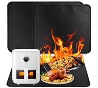 2 Pièces Tapis Résistant à La Chaleur Tapis De Protection Contre La Chaleur Pour Comptoirs De Cuisine Fours à Micro-Ondes Etc Noir 38 X 45 cm Et 40 X 60 cm