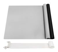 2 Pièces Tapis Silicone 70x50 cm, Tapis Silicone Resine Epoxy, Antiadhésif Tapis en Silicone pour Resine Epoxy, Tapis de Table pour Fabrication de Moulage Époxy(Gris/Noir)