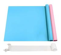 2 Pièces Tapis Silicone 70x50 cm, Tapis Silicone Resine Epoxy, Antiadhésif Tapis en Silicone pour Resine Epoxy, Tapis de Table pour Fabrication de Moulage Époxy(Rose/Bleu)