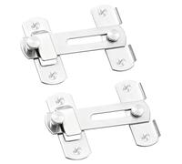 2 Pièces Targette à Bascule Inox, Verrou de Sûreté pour Porte avec Vis, Verrou Coulissant 180° pour Porte de Garage, Porte Coulissante, Fenêtre, Salle de Bain, Armoire 4 Inch (Argent)