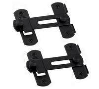 2 Pièces Targette à Bascule Inox, Verrou de Sûreté pour Porte avec Vis, Verrou Coulissant 180° pour Porte de Garage, Porte Coulissante, Fenêtre, Salle de Bain, Armoire 4 Inch (Noir)