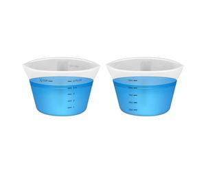 2 Pièces Tasse à Mesurer Lessive, 125 ml Tasse à Mesurer en Silicone Détergent à Lessive Tasses à Mesurer Réutilisables Liquide, Plus de Désordre ni de Fuites pour la Maison Dortoir