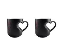 2 Pièces Tasse Ceramique Coeur, Mug Saint Valentin, Thermoréactif Amour Change Café Magique, Mug Effet Thermique Mugs Change De Couleur En Fonction La Température Du Liquide, Cadeau Pour Anniversaire