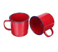 2 pièces Tasse Émaillée Rétro 240ml, Poignée Antidérapante | Surface Brillante et Lisse, Résistante aux Chocs, Nettoyage Facile, Adaptée aux Garçon Fille, Voyages et Service au Café