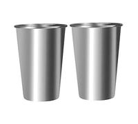 2 Pièces Tasses en Acier Inoxydable, Tasse à Eau Empilable en Acier Inoxydable, Convient pour La Famille, Le Camping, Le Pique-Nique, Les Voyages, Le Barbecue, La Randonnée, Etc (350Ml)