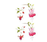 2 pièces tatouage temporaire imperméable coloré papillon orchidée Tatto autocollants Tatoo faux tatouages pour fille femmes dame(Pink)