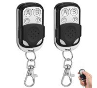 2 Pieces Telecommande Universelle Portail Garage 433.92 MHz Code Fixe Rolling Code Bip sans Fil Boitier Coulissant 4 Touches Canaux Copieuse Duplicateur Emetteur Automatique Porte Voiture Alarme