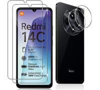 2 Pieces Tempered Glass For Xiaomi 14c/ Poco C75/ A4, 2 Pieces Rear Camera Protector, 9h Hardness/Anti-Scratch/Bubble-Free, Screen Protector For 14c 4g