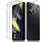 2 Pieces Tempered Glass For Xiaomi Poco F6 5g And 2 Pieces Rear Camera Protector, Screen Protector, 9h Hardness, Anti Scratch, Hd Glass Protection
