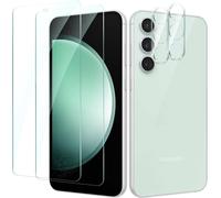 2 Pieces Tempered Glass Screen Protector For Samsung Galaxy S23 Fe With 2 Pieces Rear Camera Lens Protector, 9h Hardness Glass, Bubble-Free, Anti-Scratch
