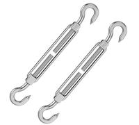 2 Pièces Tendeur Cable, M8 Tendeur Cable Inox 304 Tendeur Ridoir Réglables Heavy Duty Tendeurs pour Garden Wire Rope