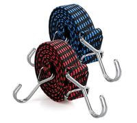 2 Pièces Tendeurs Elastique avec Crochets, Sandow Elastique, Tendeur Plat, Sandow Reglable Elastique avec Crochet Métal (2 m de long)