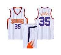 2 Pièces Tenue Basket Enfant/Adulte 2024, Ensemble Pop Maillot sans Manches + Pantalon Court Blanc S