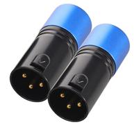 2 Pièces Terminaison de Signal Xlr 120 Ohm, Prise Mâle Bleue | Résistance Intégrée, Métal et Plastique, Ligne Dmx Stable, pour Concerts et Contrôleurs D’éclairage
