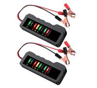 2 Pièces Testeur de Batterie 12v en Plastique | Analyse Rapide Pré-démarrage, Interface Simple, Contrôle du Système de Charge, pour Mécaniciens et Automobilistes
