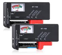 2 Pièces Testeurs de Batterie Cde Piles Universel Domestique Controleur de Piles Auditives Testeur de Tension Batterie pour Piles AA, AAA, C, D, 9 V, 1,5 V et Bouton