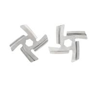 2 Pièces Tête de Hachoir à Viande en Acier Inoxydable, Argenté | Lames de Remplacement Tranchantes, Installation Facile, Compatible Sortie 55mm et Trou Central 9mm