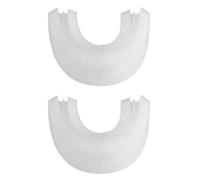 2 Pièces Tête de Rechange Brosse à Dents en U, Silicone Blanc | Structure Amovible, Poils Internes Inclinés 45°-70°, Compatible Gel Blanchissant, Usage Adulte