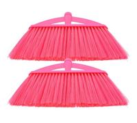 2 Pièces Tête de Recharge pour Balai en Plastique Rouge | Brosse Dense, Remplacement Facile, Usage Polyvalent, Adaptée aux Surfaces Intérieures, Accessoires Ménagers