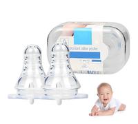 2 Pièces Tétines de biberon de lait maternel à débit lent - Paquet de 2 BPA - Tétines de rechange conçues pour être utilisées avec les biberons de Medela