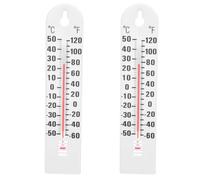 2 Pièces Thermomètre D’ambiance Mural, Serrage et Réfrigérateur | Plastique Blanc, Affichage Clair et Échelle Visible, Usage sans Pile pour Pièces, Bureau et Salle de Bain