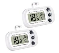 2 Pièces Thermometre Frigo, Thermomètre à Réfrigérateur à Congélateur Numérique avec Crochet Écran LCD Facile à Lire,Fonction Max/Min et Congélateur pour Maison Bureau Les Restaurants Bars