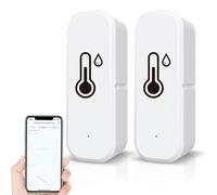 2 Pièces Thermomètre Hygromètre, Capteur de Température, Thermometre Wifi avec Notification d'alarme par Application, Thermometre Connecté Wifi pour Maison Chambre Frigo