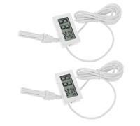 2 Pièces Thermomètre Hygromètre Numérique, Affichage LCD | ABS Blanc, Réponse Rapide en 3 Secondes, Pose Murale Bureau, pour Incubateur, Laboratoire, Entrepôt