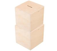 2 Pièces Tirelire en Bois DIY Décorative pour Billets, Stable | Peindre et Personnaliser, pour Garçon Fille et Loisirs Créatifs, Idée Présent, Usage en Fête ou Chambre