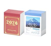 2 Pièces Tischkalender 2026, 365 Tages Kalender Aus Dickem Papier, Petit Calendrier Planificateur Décor De Bureau, Pour Emploi Du Temps Bureau