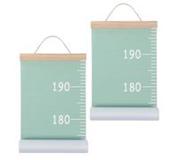 2 Pièces Toise de Croissance en Bois, Tableau Mural Suspendu | Marquages Précis, Installation Amovible, Entretien Facile, pour Appartements et Maisons, Couleur Verte