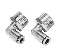 2 pièces tout-cuivre raccords de tuyau à connexion rapide nickelé 6mm raccord rapide pneumatique + 90 degrés BSP filetage mâle(1/2'')