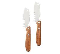 2 Pièces Trancheuse à Oignons Verts, Manche Bois | Découpe Rapide des Tiges, Dents Type Peigne, pour Soupes et Nouilles, Usage Pro ou Senior