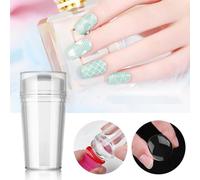 2 Pieces Transparent Nail Art Gabarits Gel De Silice Pur Clair Gelee Silicone D'estampage D'ongles Utiliser Avec L'huile D'impression Pour La Plaque D'impression
