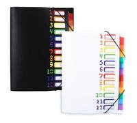 2 Pièces Trieur 12 Compartiments A4, 32 * 25cm Trieur Document, Porte Document, Chemise Plastique, Dossier Étanche, Adapté Aux Écoles Et Aux Bureaux