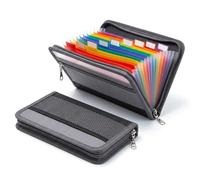[2 Pièces] Trieur A6 Extensible 13 Compartiments Colorés - Petit Classeur Accordéon Rangement Papiers Chèques Cartes - Organiseur Documents Administratifs Portable avec Étiquettes pour Maison Bureau