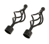 2 Pièces Tringle à Rideau de Fenêtre Pôle de Draperie Têtes Décoratives Capuchon 28mm Diamètre Intérieur, Noir, Twist