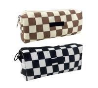 2 Pièces Trousse À Crayons Littéraire À Carreaux, Trousse À Crayons En Velours Côtelé, Trousse À Crayons Rétro, Trousse À Crayons Pour Filles, Sacs De Rangement Pour Papeterie Étudiante