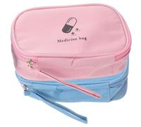 2 Pièces Trousse à Pilules de Voyage Portable en Oxford, Zippée | Doublure Imperméable, Compartiments Séparés et Mini Sachets, pour Voyageurs, Parents, Voiture et Camping