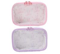 2 pièces Trousse de Maquillage à nœud, 7, 9x5, 3x2, 6 Pouces en PVC, Petite Trousse de Maquillage Transparente à clapet avec Fermeture éclair, étanche, compacte pour Le, Les Articles Toile