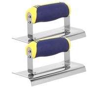 2 Pièces Truelle D'angle Intérieure en Acier Inoxydable | Lame 6x3 Pouces, Poignée Courbe Ergonomique, Travail sans Fatigue, pour Béton et Plaques de Plâtre