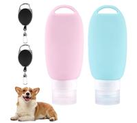 2 Pièces Tube d'Alimentation pour Chien, Tube de Nourriture pour Chien en Silicone de 90ml, Tubes à Remplir pour Chiens avec Boucle Rétractable, Légers, sans BPA, pour Dressage de Chiens et Récompense