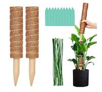 2 Pièces Tuteur Plante Grimpante, Tuteur Plante Interieur 50cm-1m, Support Plantes Grimpantes, Tuteur Monstera, Tuteurs Plantes, Support Plantes Interieur Extensible, Fibre Coco Tomate Exterieur Totem