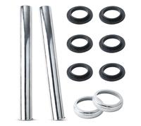 2 Pièces Tuyau de Vidange pour Lavabo, Tube Plongeur en Acier Inoxydable 300 mm avec Joints Toriques et éCrou, Tube Réglable Prolongateur de Siphon, Siphon Bouteille pour Robinet de Vidange de Lavabo