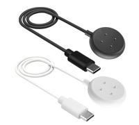 2 Pièces Type C 1M Câble de Chargeur Magnétique Compatible avec Google Pixel Watch 3/2 et Fitbit Ace LTE/Versa 4/3/Sense 2/Sense, Station de Charge Magnétique avec Câble USB-C, Noir & Blanc