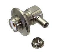 2 pièces UHF SO239 femelle Jack cloison connecteur à Angle droit soudure RG58 RG142 LMR195 RG400 câble bornes de fil RF Coaxial