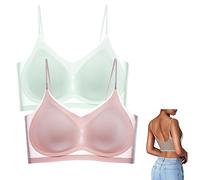 2 Pièces Ultra-Thin Ice Silk Lifting Bra, Soutien-Gorge sans Couture Ultra-Fin en Soie Glacée, Soutien-Gorge de Sport en Soie Fine pour Femmes avec Coussin Amovible pour Respirant,2PC